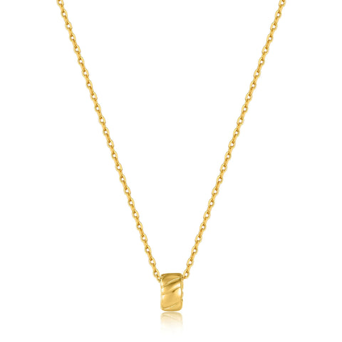 Ania Haie Halskettting Gold Smooth Twist Pendant Necklace