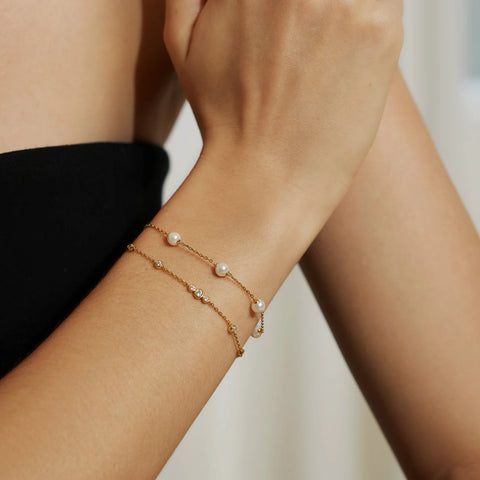 Ania Haie Armband Gold Shell Pearl Station Bracelet