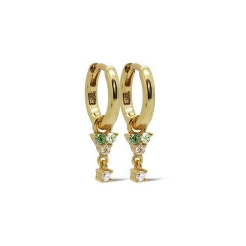 Karma Hinged Hoops FLOWER Green Zirconia