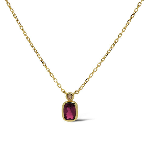 Karma Necklace LORI Goldplated RUBY RED