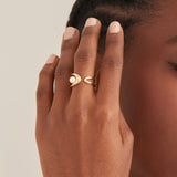 Ring Ania Haie Gold Pearl Sculpted Adjustable Ring