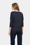 SAINT TROPEZ MILASZ R-NECK PULLOVER Night Sky