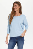 SAINT TROPEZ MILASZ R-NECK PULLOVER Heather Melange