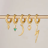 Ania Haie Gold Sparkle Drop Green Earring Charm