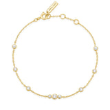 Ania Haie Armband Gold Sparkling Bezel Cubic Zirconia Station Bracelet