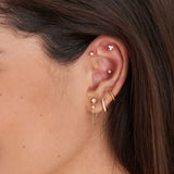 Ania Haie piercing Gold Trio Sparkle Barbell Single Earring