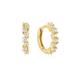 Ania Haie oorbellen Gold Sparkle Cluster Huggie Hoop Earrings