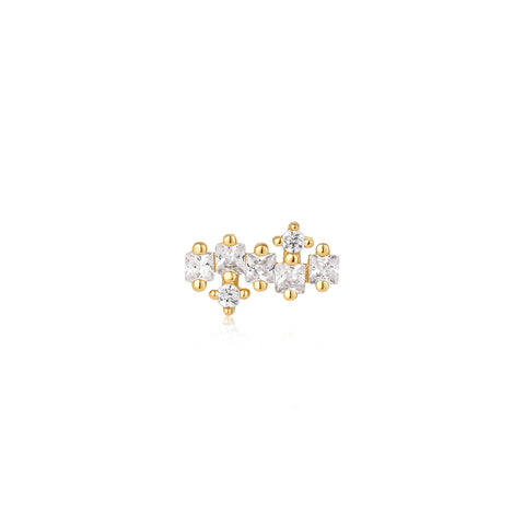 Ania Haie piercing Gold Sparkle Cluster Climber Barbell Single Earring