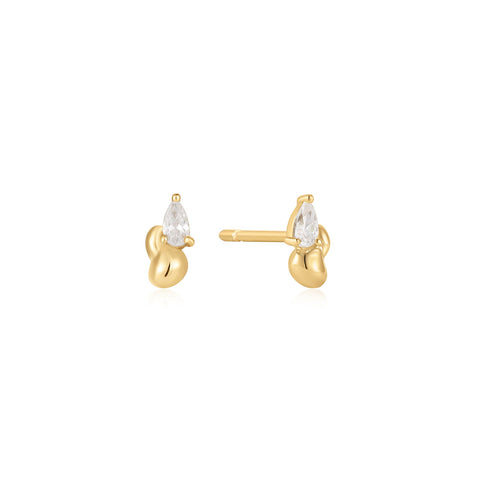 Ania Haie Oorbellen Gold Twisted Wave Stud Earrings