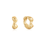 Ania Haie Oorbellen Gold Twisted Wave Hoop Earrings