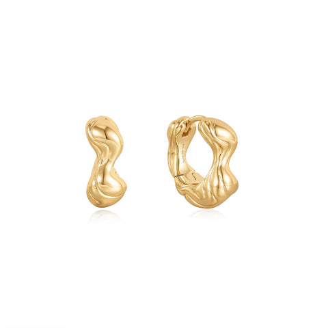 Ania Haie Oorbellen Gold Twisted Wave Hoop Earrings