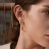 Ania Haie Oorbellen Zoom Gold Pearl Geometric Huggie Hoop Earrings