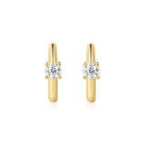 Ania Haie oorbellen Gold Solitaire Cubic Zirconia Mini Huggies