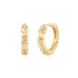 Ania Haie oorbellen Gold Sparkle Cross Huggies