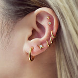 Ania Haie oorbellen Gold Tube Small Huggie Hoop Earrings
