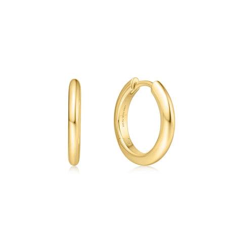Ania Haie oorbellen Gold Tube Small Huggie Hoop Earrings