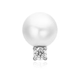 Ania Haie Silver Shell Pearl Sparkling accent Barbell Single Earring