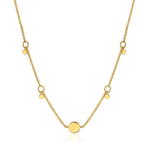 Ania Haie Halsketting Gold Geometry Drop Discs Necklace