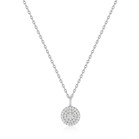 Ania Haie Halsketting Silver glam disc pendant Necklace