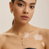 Ania Haie Halsketting Gold Twisted Wave Drop Pendant Necklace