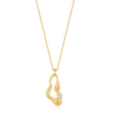 Ania Haie Halsketting Gold Twisted Wave Drop Pendant Necklace