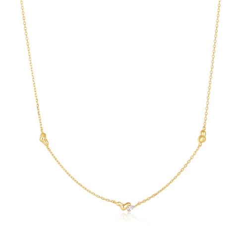 Ania Haie Halskettting Gold Twisted Wave Chain Necklace