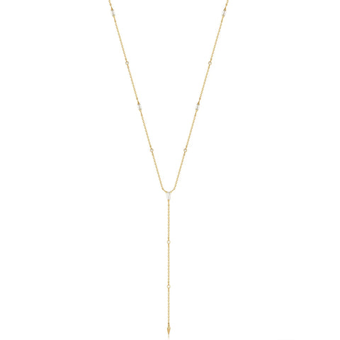 Ania Haie Halsketting Gold Sparkle Point Y Necklace