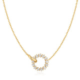 Ania Haie Halsketting Gold Interlinked Circles Pavé Necklace