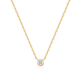 Halsketting Ania Haie Gold Round Solitaire Cubic Zirconia Necklace