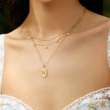 Halsketting Ania Haie Gold Mini Disc Drop Stacking Necklace