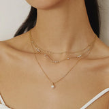 Halsketting Ania Haie Gold Mini Disc Drop Stacking Necklace
