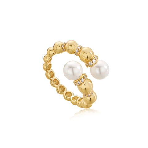 Ring Ania Haie Gold Pearl Sparkle Wrap Ring