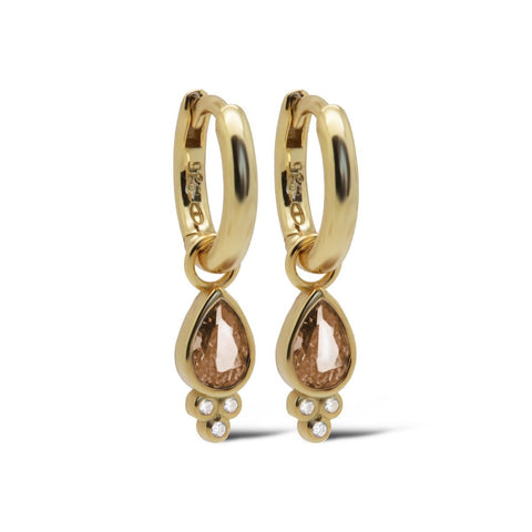 Hinged Hoops HERA Drop CARAMEL