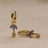 Hinged Hoops HASSA JEANS BLUE Goldplated