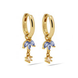 Hinged Hoops HASSA JEANS BLUE Goldplated