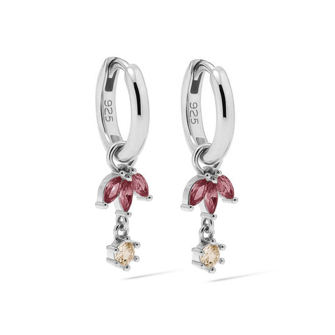 Hinged Hoops HASSA Leafs Wine Red