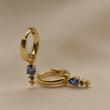 Hinged Hoops Duo JEANS BLUE Drop Goldplated