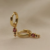 Hinged Hoops Duo WINE RED Drop
