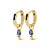 Hinged Hoops Duo JEANS BLUE Drop Goldplated