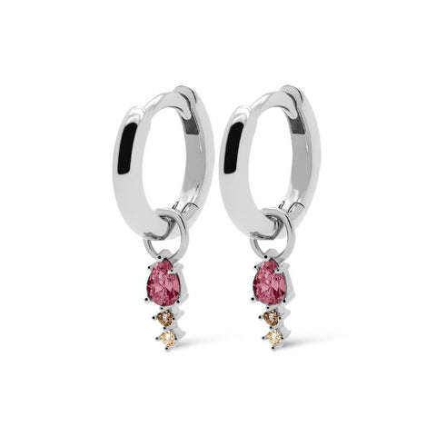 Hinged Hoops Duo WINE RED Drop
