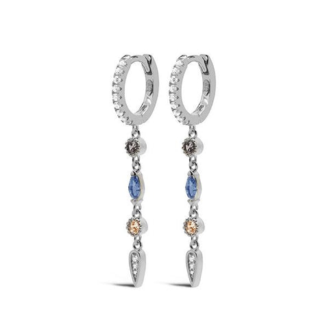 Hinged Hoops LIZZY Jeans Blue