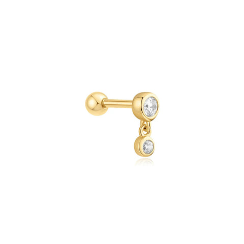 Ania Haie Gold Bezel Dangle Barbell Single Earring