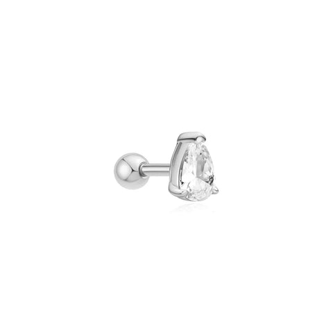 Ania Haie Silver Pear Barbell Single Earring
