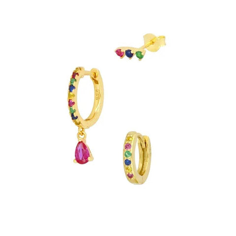 Oorbellen Over The Rainbow SET: Multi / Gold