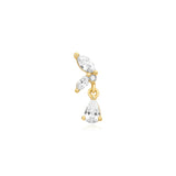 Ania Haie Gold Marquise Dangle Barbell Single Earring