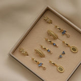 Hinged Hoops HASSA JEANS BLUE Goldplated