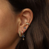 Hinged Hoops HASSA JEANS BLUE Goldplated