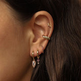 Hinged Hoops Duo WINE RED Drop