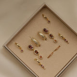 Hinged Hoops Duo WINE RED Drop