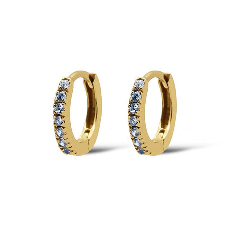 Plain Hoops Round JEANS BLUE 13MM Goldplated